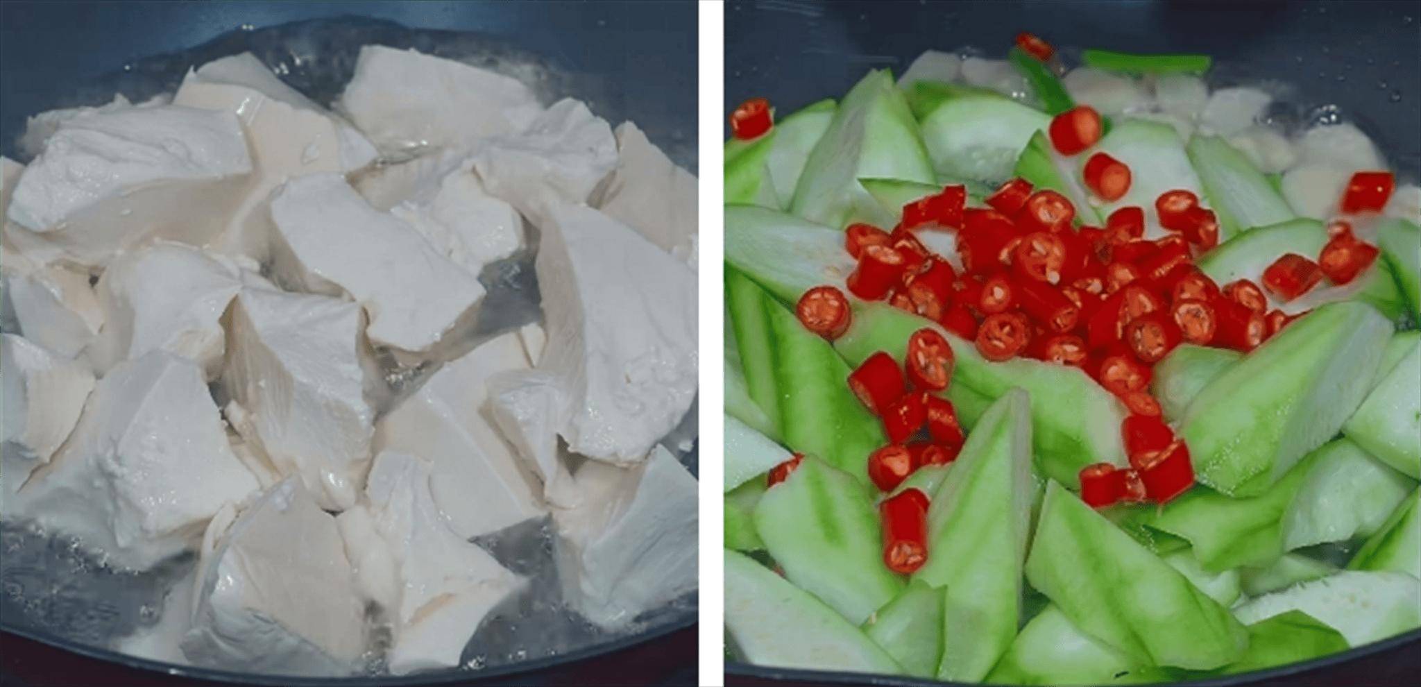 丝瓜可以和什么菜一起炒？丝瓜炒豆腐，营养又补钙，现在吃正合适